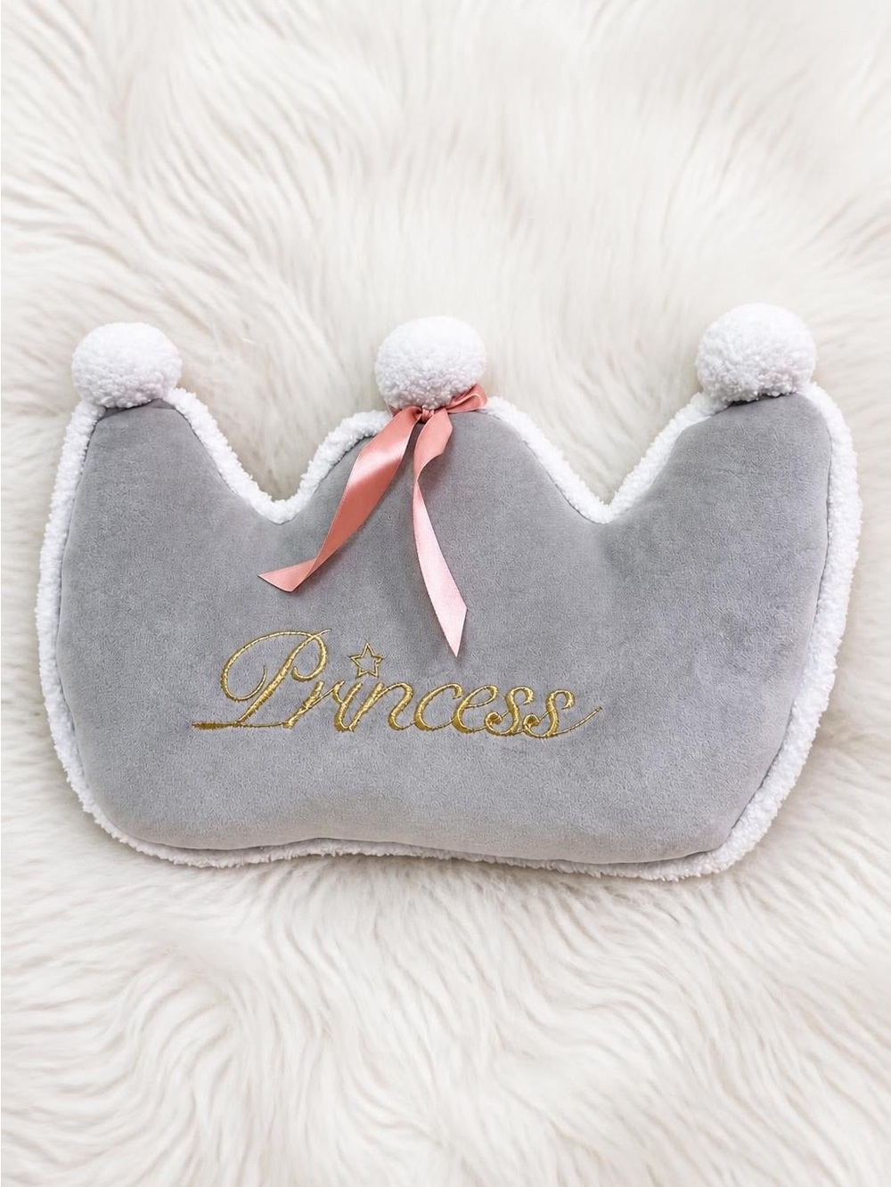 MINISO Life Princess Crown Plush Pillow Cushion – Nursery Decor/ Kids Room NWT